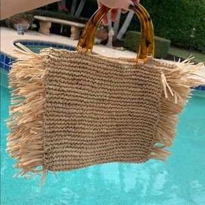 Hat Attack Rafia Small Tote Bag